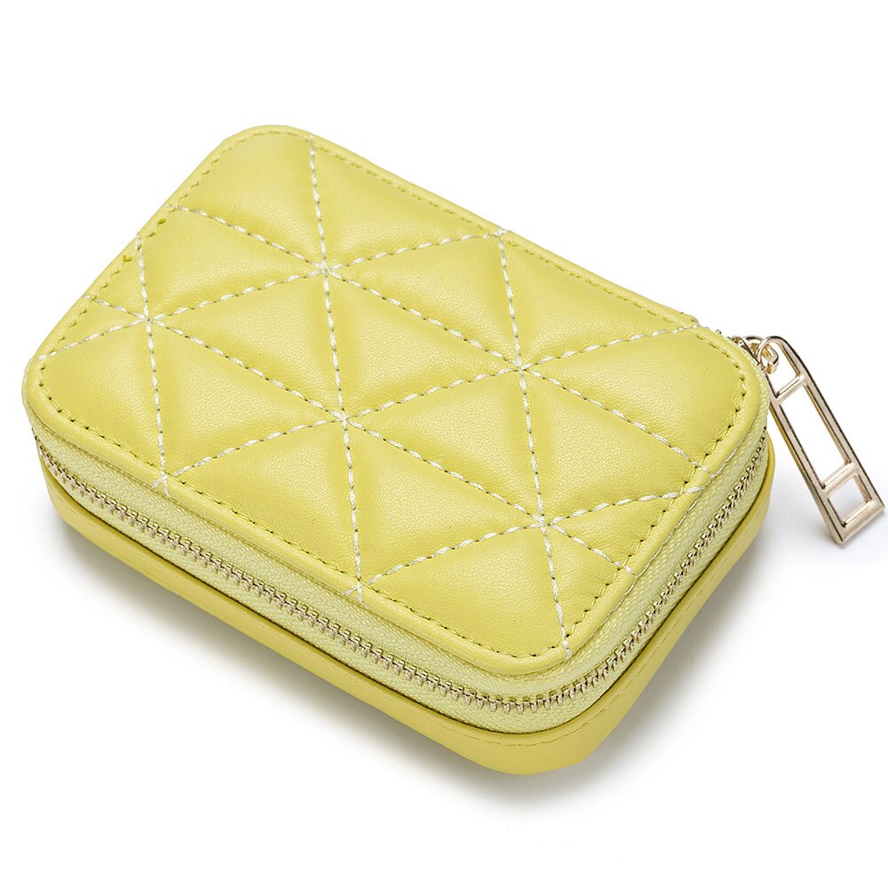 Genuine Leather Lipstick Bag with Mirror | Lingge Embossed - SAAVVY