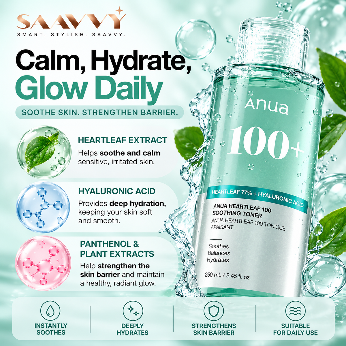 Anua PDRN 100 Hyaluronic Acid Booster Toner - SAAVVY