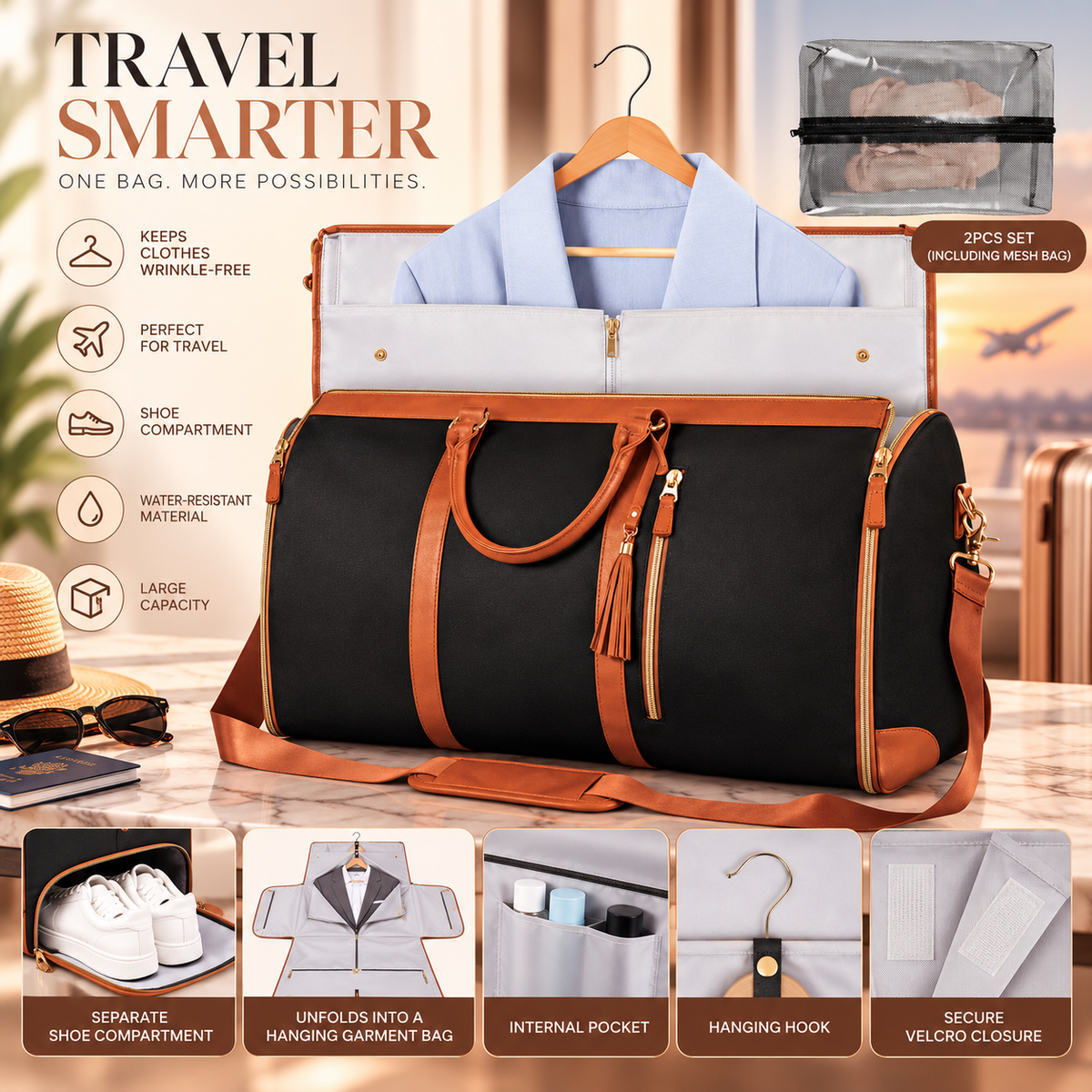Convertible Garment Travel Bag | SAAVVY - SAAVVY