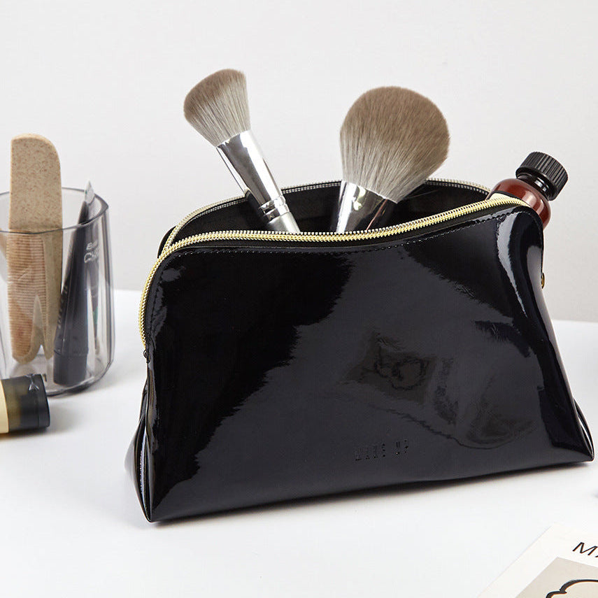 Leather Cosmetic Bag with Mirror - SAAVVY
