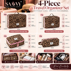 SAAVVY Luxe Leopard 4-Piece Travel Organizer Set - SAAVVY