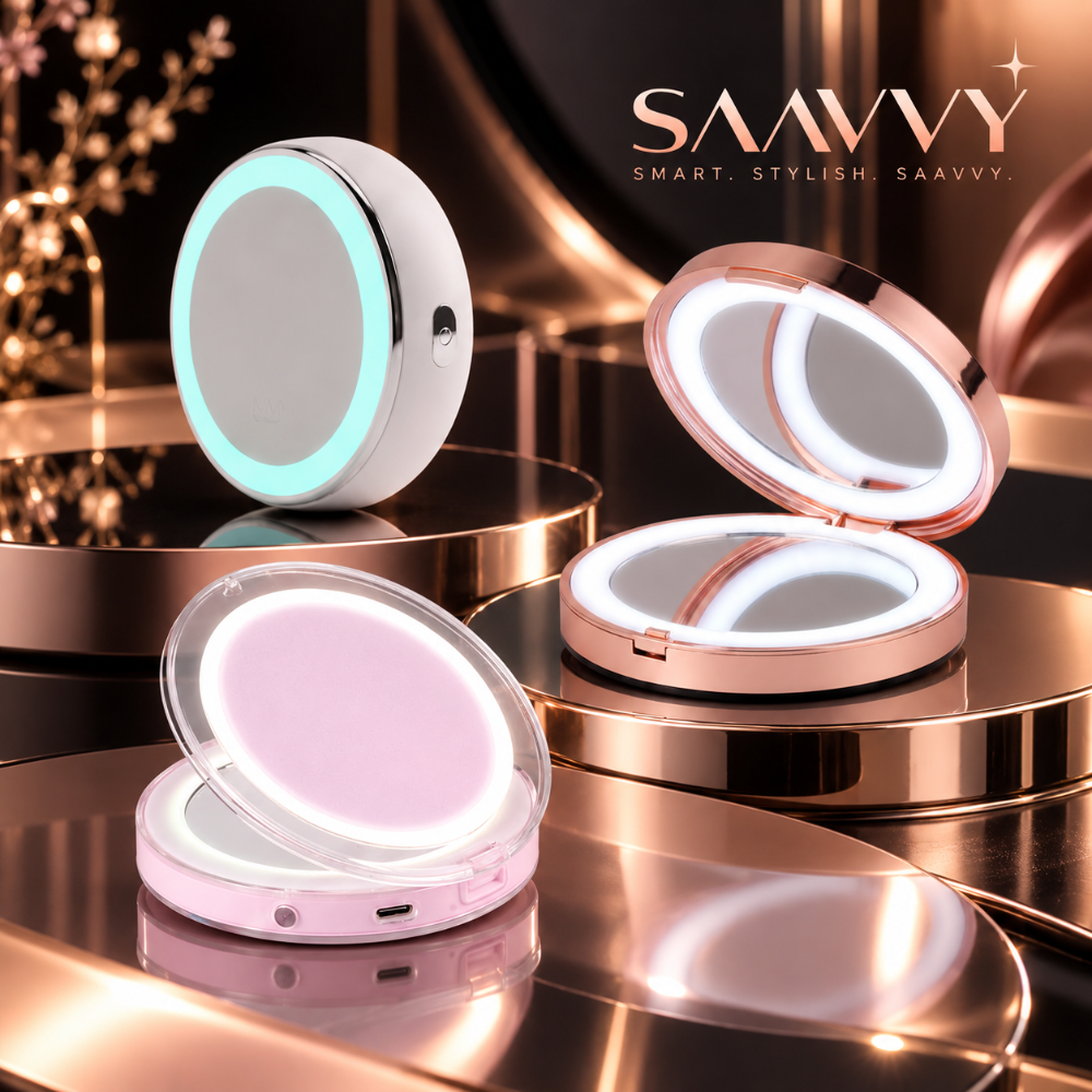 LED Makeup Mirror with USB Charging - SAAVVY