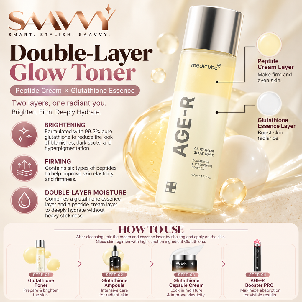 MEDICUBE Age-R Glutathione Glow Toner — 140ml - SAAVVY