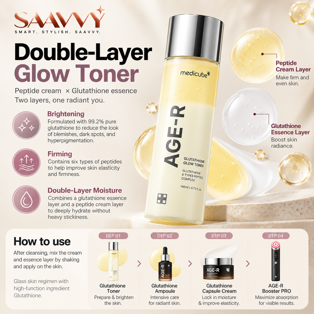 MEDICUBE Age-R Glutathione Glow Toner — 140ml - SAAVVY