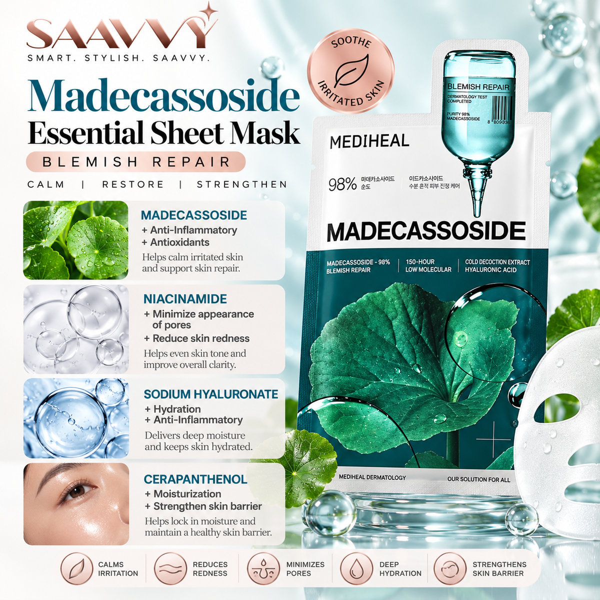 MEDIHEAL Madecassoside Mask - SAAVVY