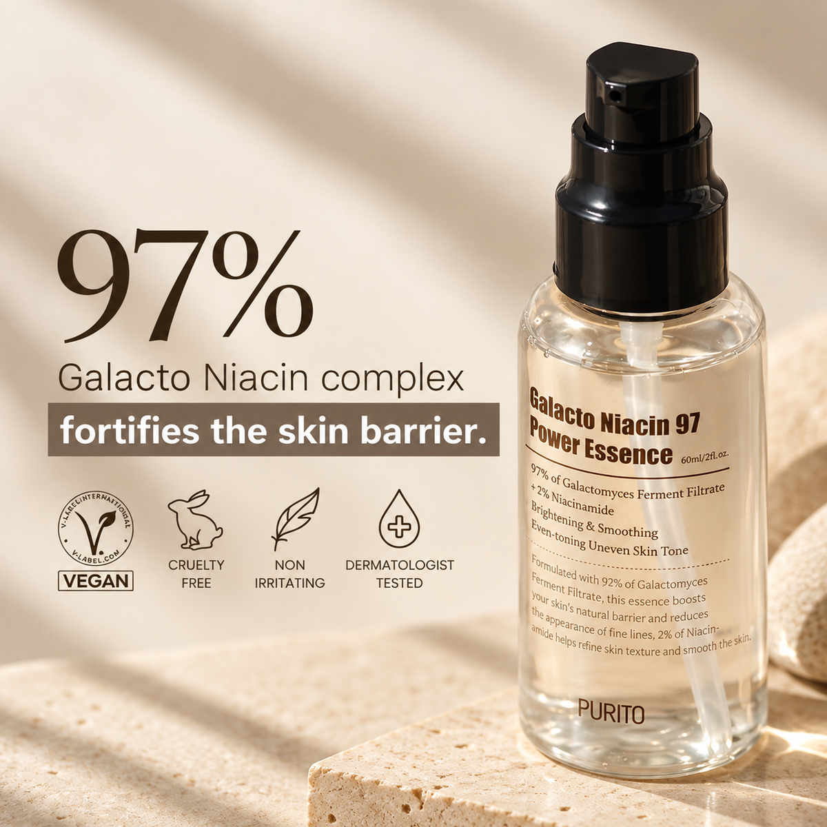 PURITO SEOUL Galacto Niacin 97 Power Essence (60ml) - SAAVVY
