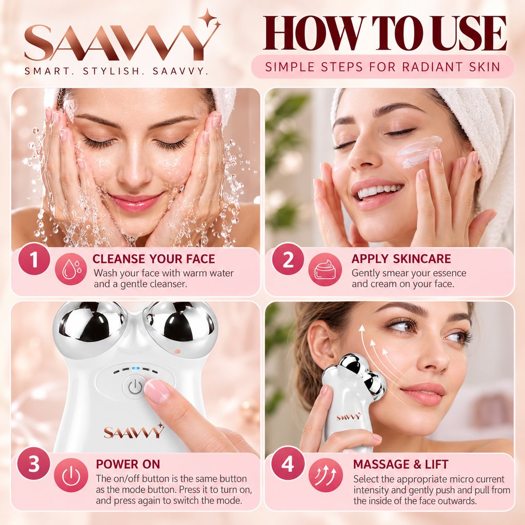 5 in 1 Microcurrent Facial Massager - SAAVVY
