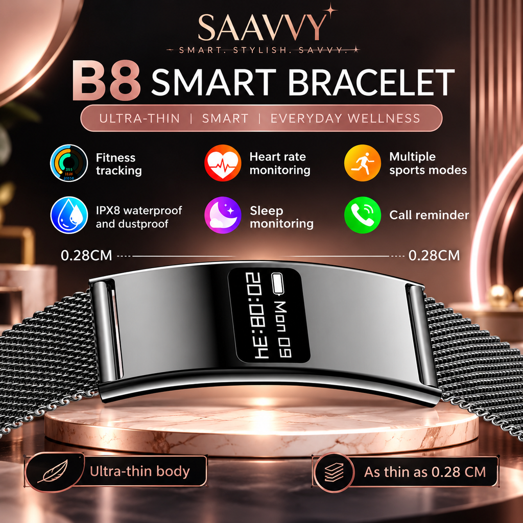 SAAVVY B8 SmartFit™ Fitness Bracelet - SAAVVY