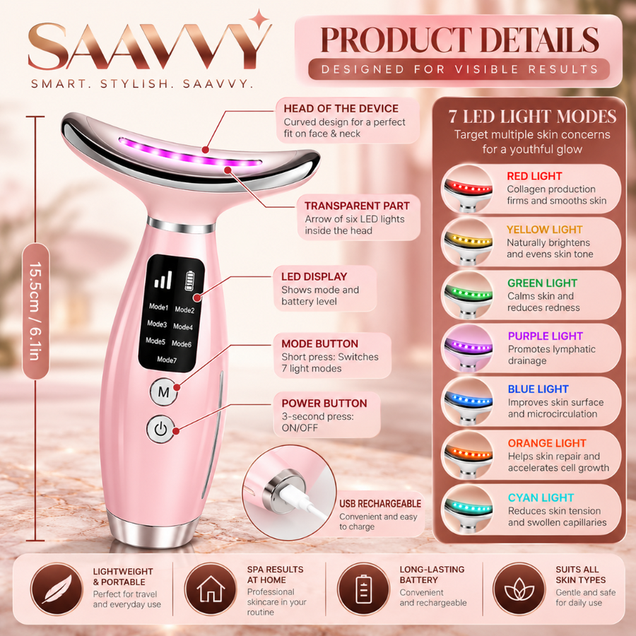 SAAVVY EMS Microcurrent Facial Device 