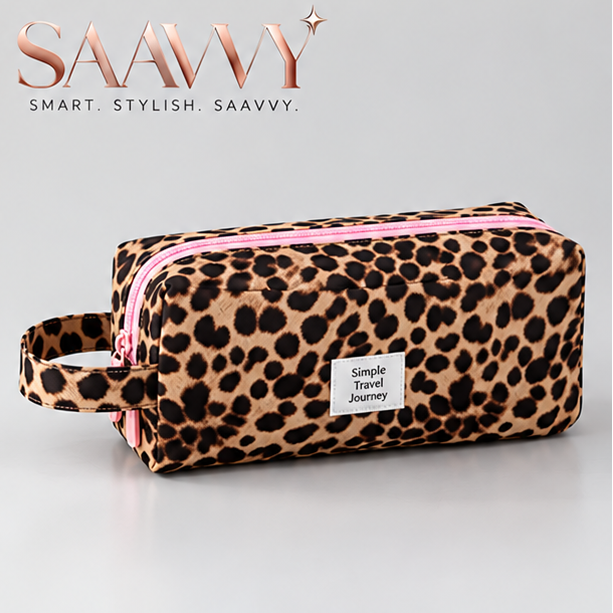 SAAVVY Luxe Leopard 4-Piece Travel Organizer Set - SAAVVY