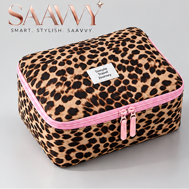 SAAVVY Luxe Leopard 4-Piece Travel Organizer Set - SAAVVY