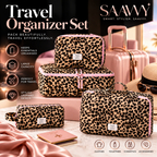 SAAVVY Luxe Leopard 4-Piece Travel Organizer Set - SAAVVY