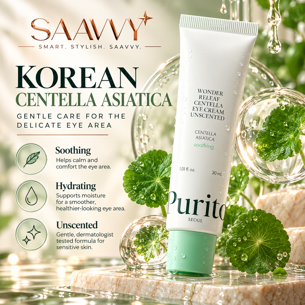 Soothing Moisturizer for Sensitive Skin - PURITO SEOUL Wonder Releaf Centella Cream - SAAVVY