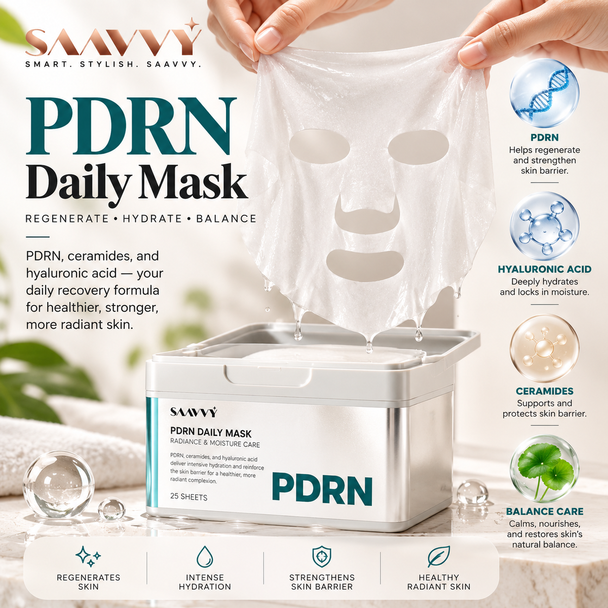 VT PDRN Daily Mask — 30 Sheets - SAAVVY
