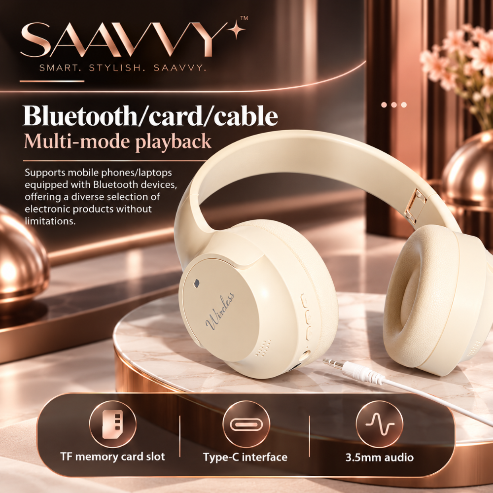 Wireless Bluetooth Headphones with Call Support - SAAVVY