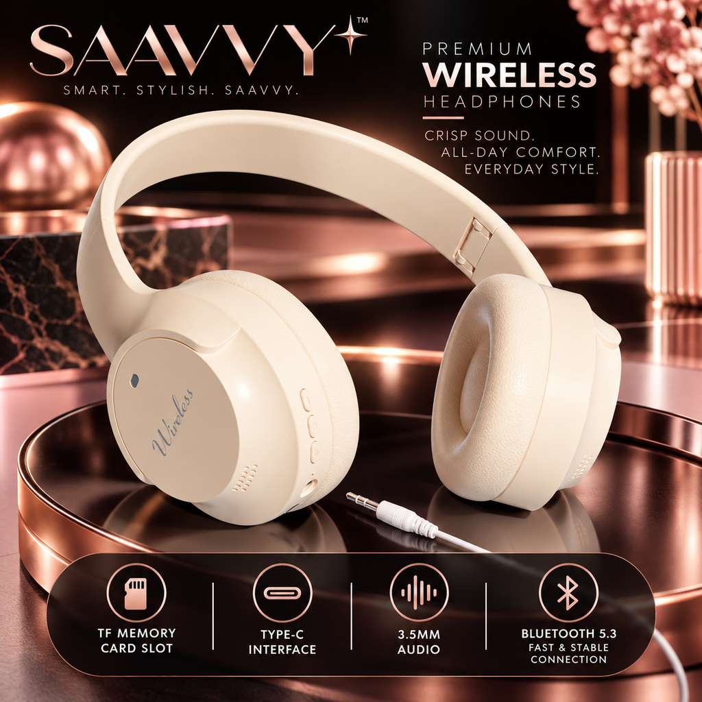 Wireless Bluetooth Headphones with Call Support - SAAVVY